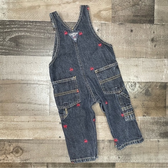 OshKosh Embroidered Train Denim Overalls size 9 months - Picture 5 of 10